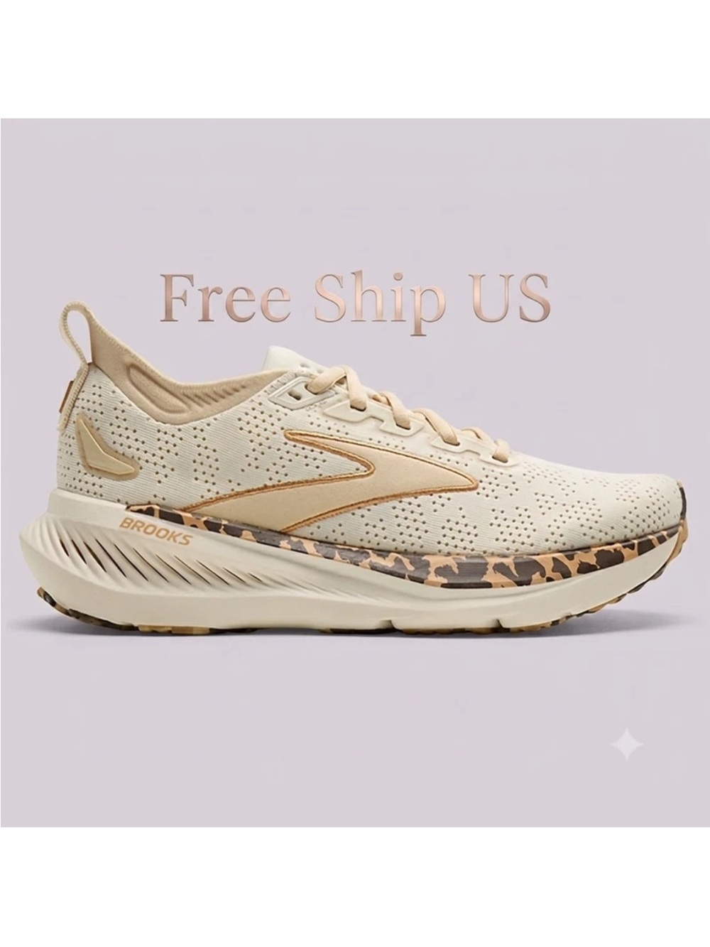 NEW Brooks Glycerin 23 Running Shoe with Leopard-Print Midsole Accent size 9